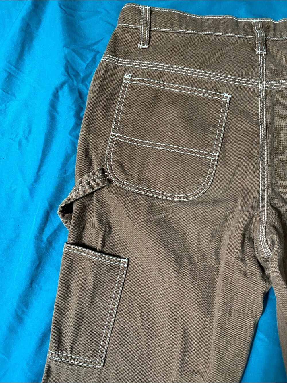 Dickies Brown Loose Straight Contrast Stitch Cotton Twill Carpenter Pants - Picture 8 of 12